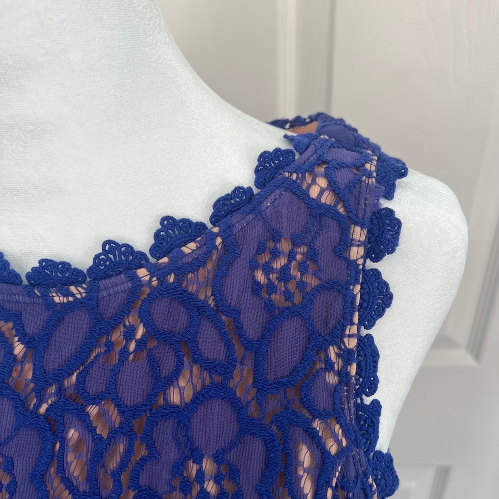City Studio Royal Blue Lace Skater dress Size 9 - Picture 3 of 11